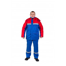 Костюм синьо червоний